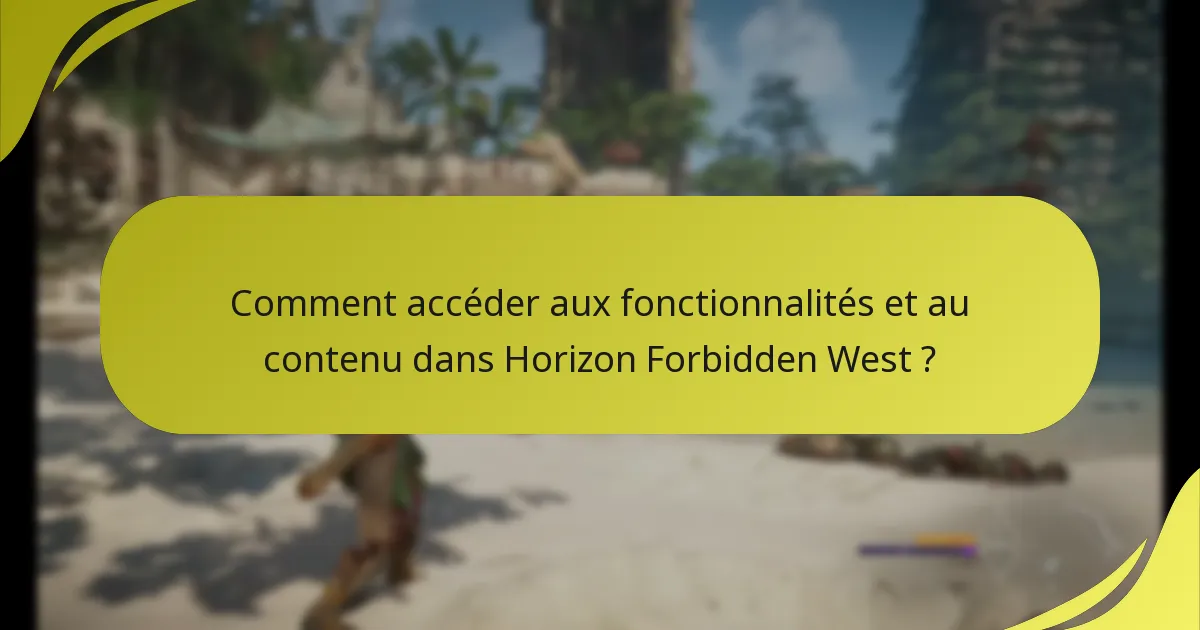 Quels sont les paramètres clés du compte pour Horizon Forbidden West ?
