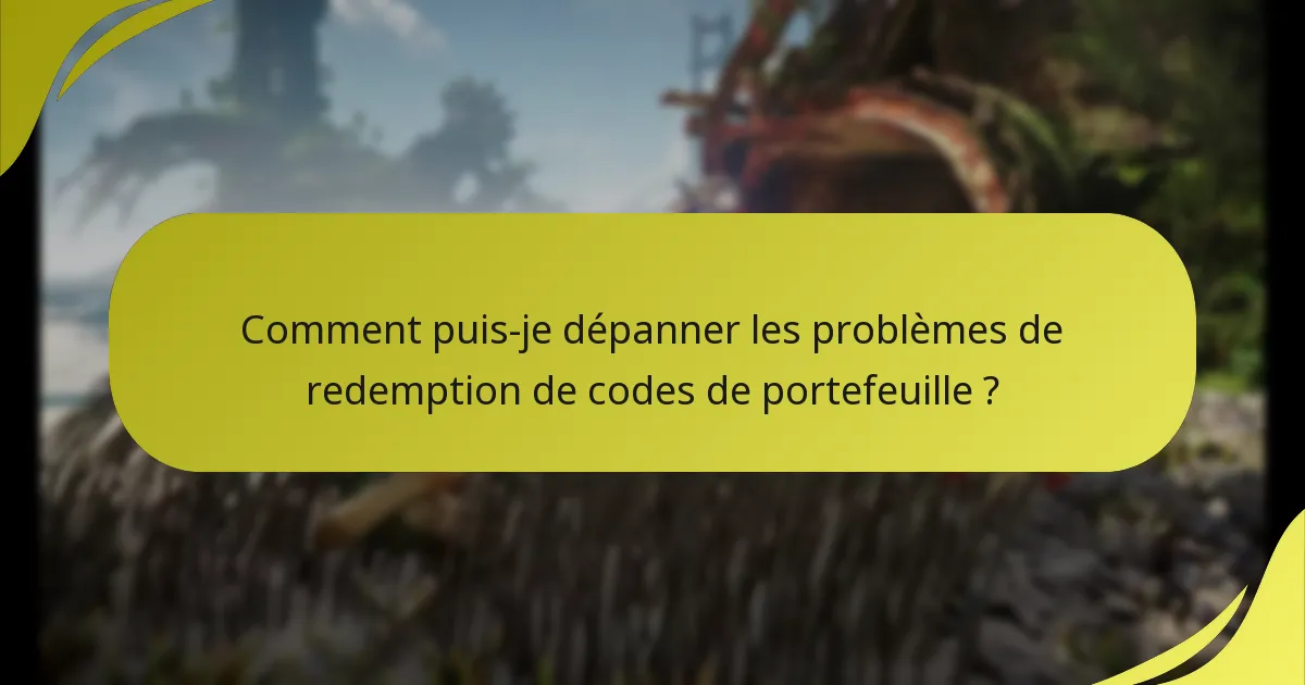 Quelles erreurs courantes se produisent lors de la redemption de codes de portefeuille ?
