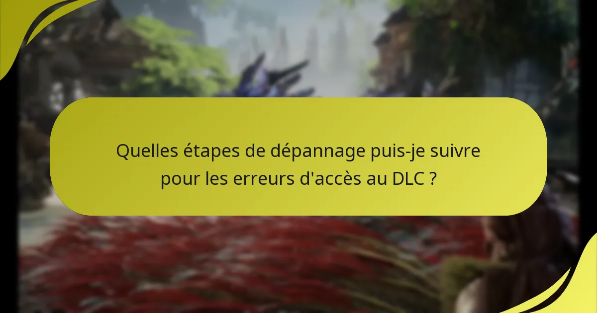 Quelles erreurs courantes les joueurs rencontrent-ils avec l’accès au DLC ?
